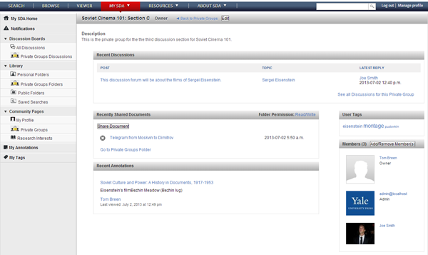 Private Group Home Page